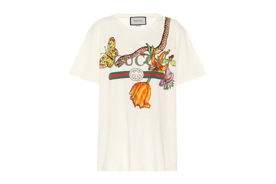 Gucci logo flower shirt cheap