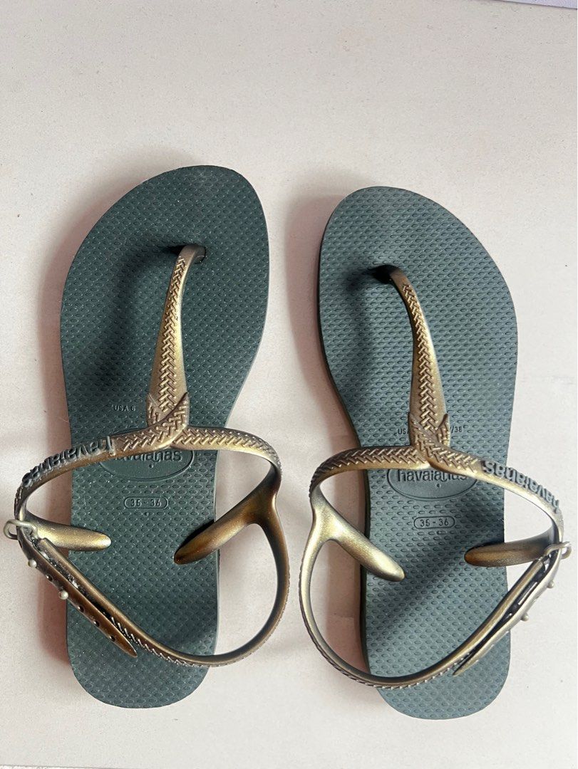 Original Havaianas Twist Sandals Green Olive Women s Fashion Footwear Flats Sandals on Carousell