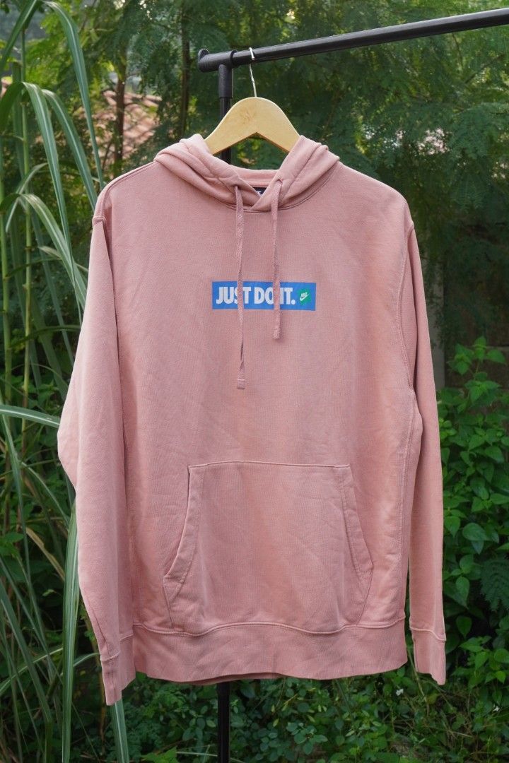 Hoodie Nike Just Do It Pink, Fesyen Wanita, Pakaian Wanita, Baju