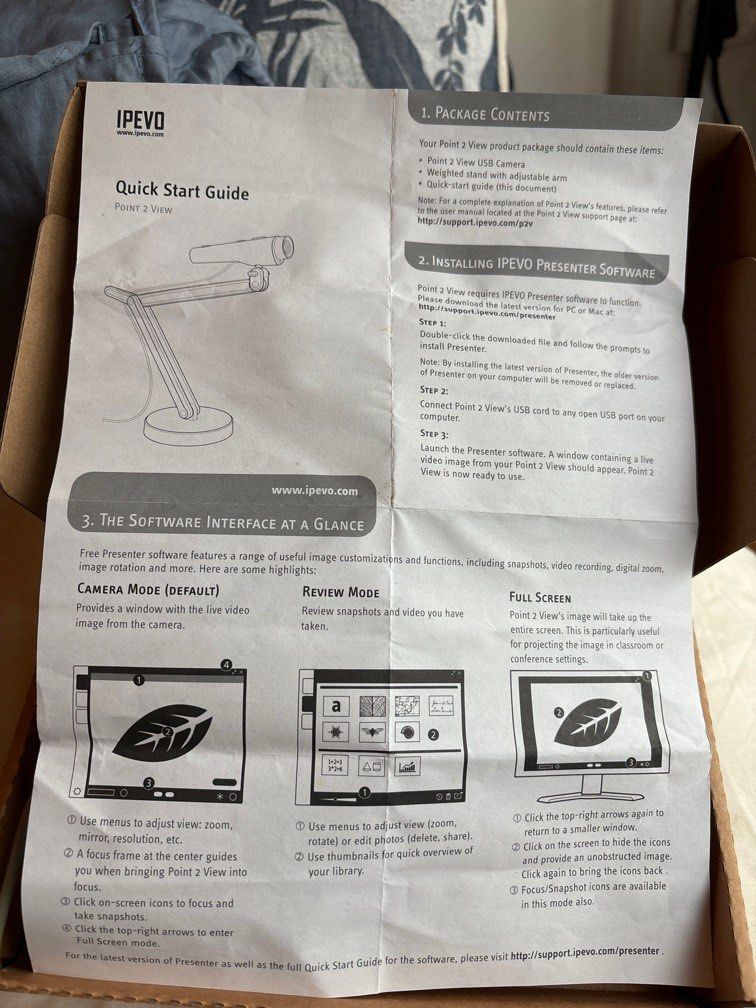 IPEVO Document Camera (Category: Cameras) located in Singapore. Submitted by pisces66 (Listing ID 1073802233, Image 4). Description: Bought this for overseas commitment but never used it. I took it out of the box to photograph it. Sold on Amazon at $250+. Letting go at $80. Pick up is at Bedok south or nearest MRT station ( Tanah Merah taxi stand) .