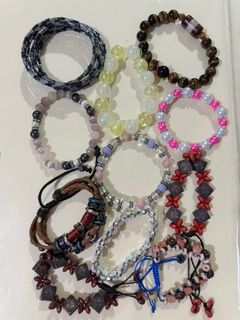 Japan Bracelets Accessories Lot Tigers Eye Black Tourmaline Rose Quartz Crystal Stones