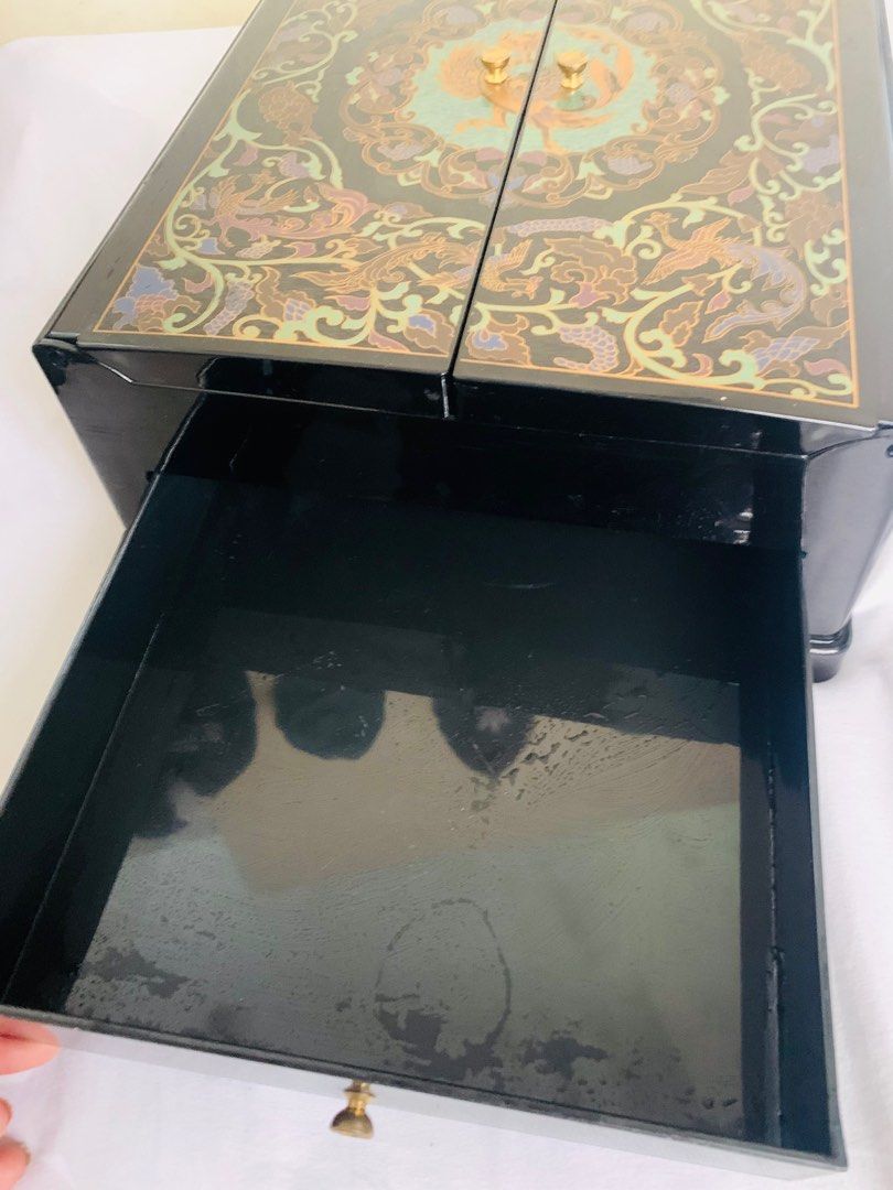Japan Vintage Decorative Bento Box (Category: Storage Boxes & Baskets) located in Bulacan. Submitted by fancy.surplusera (Listing ID 1310097412, Image 3). Description: Japan Vintage Jewelry Box Condition: 9/10 Material: Bento Plastic material comparable to bento boxes Size: 27.5 x 30.4 x 10 cm - with very minimal, unvisible lines - perfect pair with your Kimono theme furniture and displays Surplus Item Disclaimer: Please note that these products 
