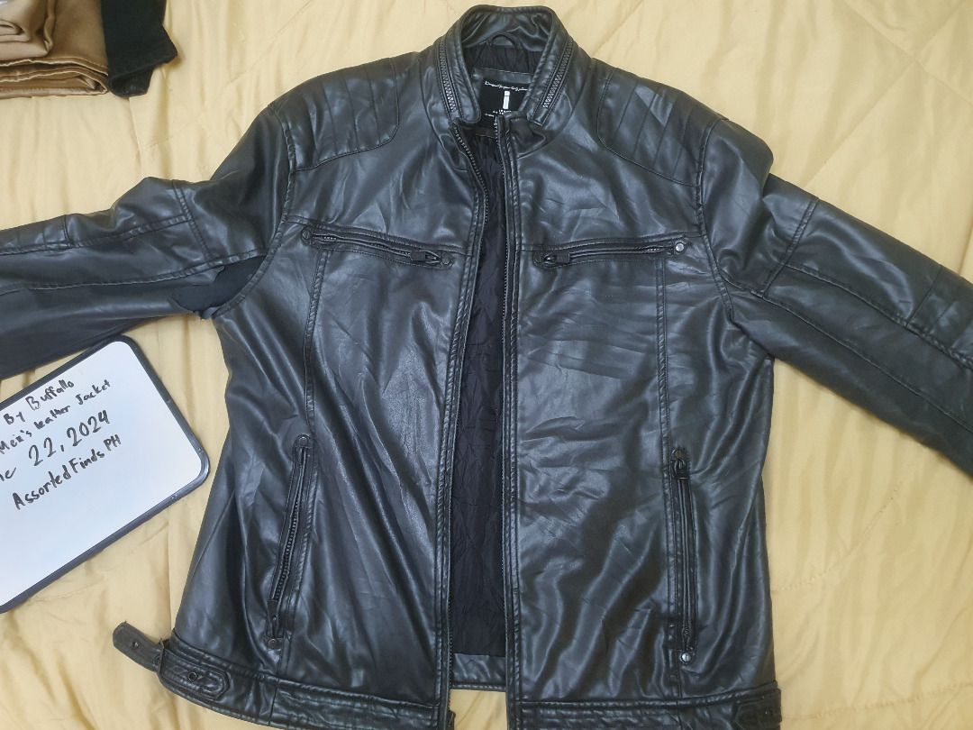 Jeans By Buffalo Men s Leather Jacket Read The Description Men s Fashion Coats Jackets and Outerwear on Carousell