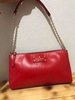 KATE SPADE red leather shoulder bag