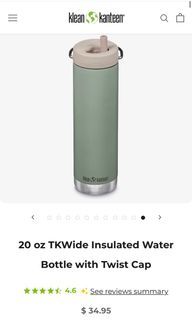KLEAN KANTEEN TKWide Water Bottle 20oz