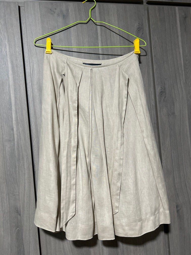 Linen Zara flowy skirt with tie front ribbon