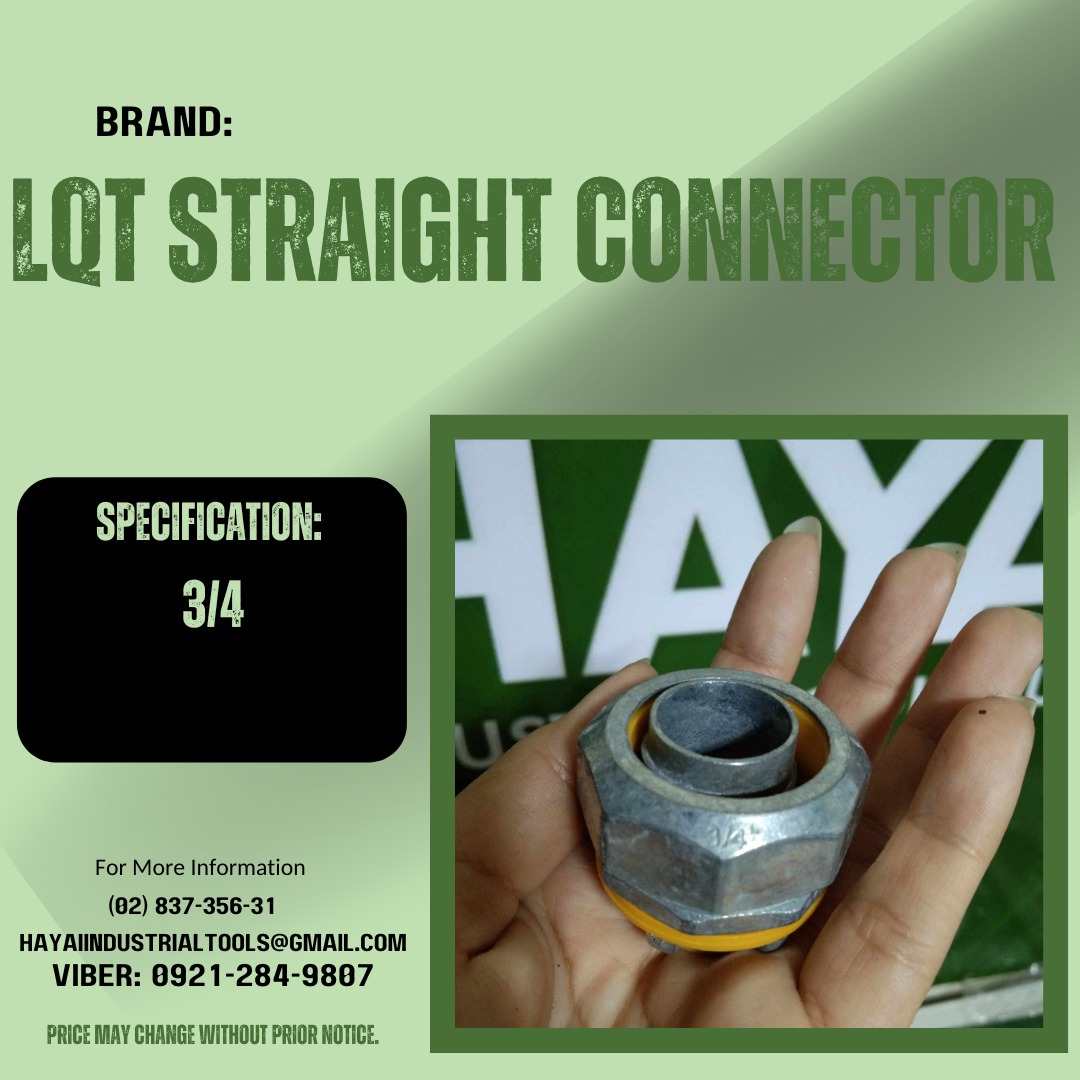 LQT Straight Connector, Commercial & Industrial, Industrial Equipment ...