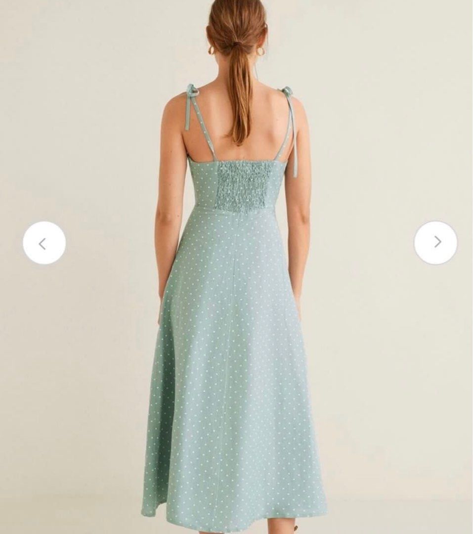 Mango Linen Polka Dots Midi Dress in Mint Green Size XS, Women's Fashion,  Dresses & Sets, Dresses on Carousell