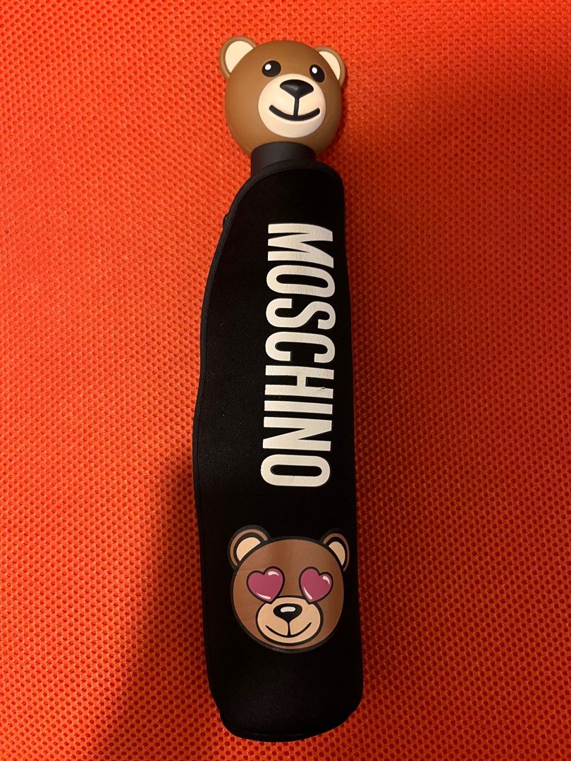 Moschino bear logo umbrella in black