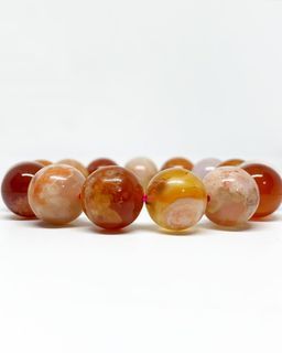 Natural High Quality Blood Red Sakura Cherry Blossom Flower Agate •