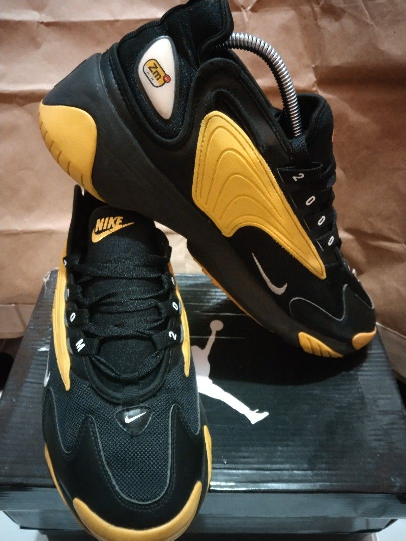 Nike Zoom 2K Black Dynamic Yellow Fesyen Pria Sepatu Sneakers di Carousell