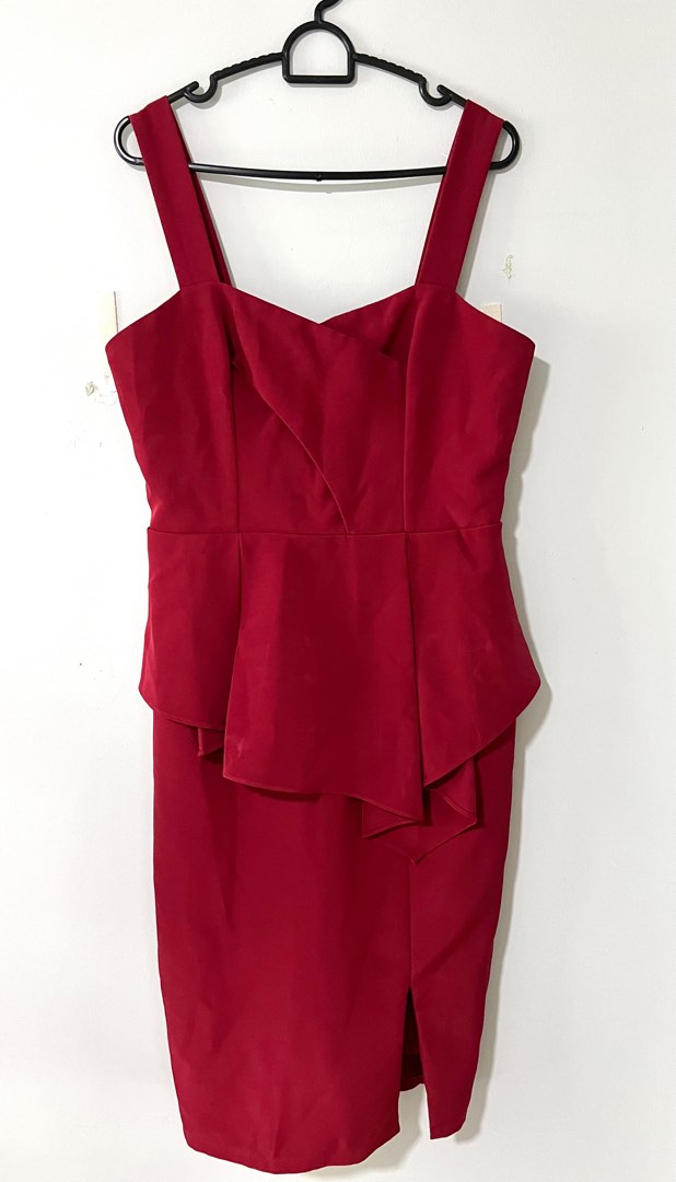 Maroon peplum dress outlet
