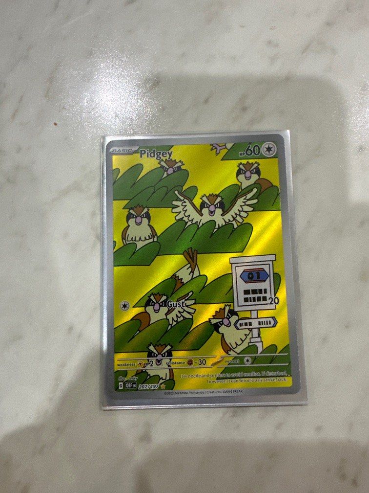 Pidgey- 207/197 - SV03 (Sleeved), Hobbies & Toys, Toys & Games on Carousell