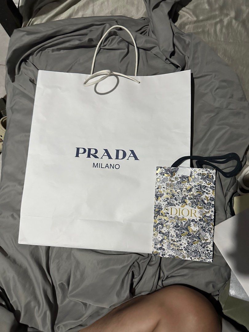 Prada Large Paper Bag (Category: Luxury Bags & Wallets) located in Paranaque City. Submitted by dnlgo (Listing ID 1310124003, Image 1). Description: Dior paper bag for size comparison only.