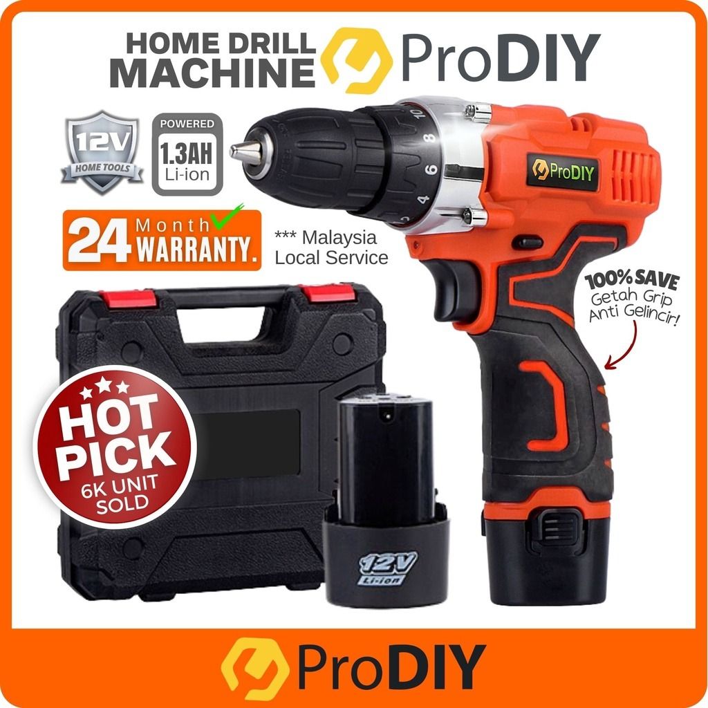PRODIY PRO 11D Cordless Drill 12v Drill Battery Dril Codless Drill Power Tool Mesin Drill Screwdriver RANDOM COLOR