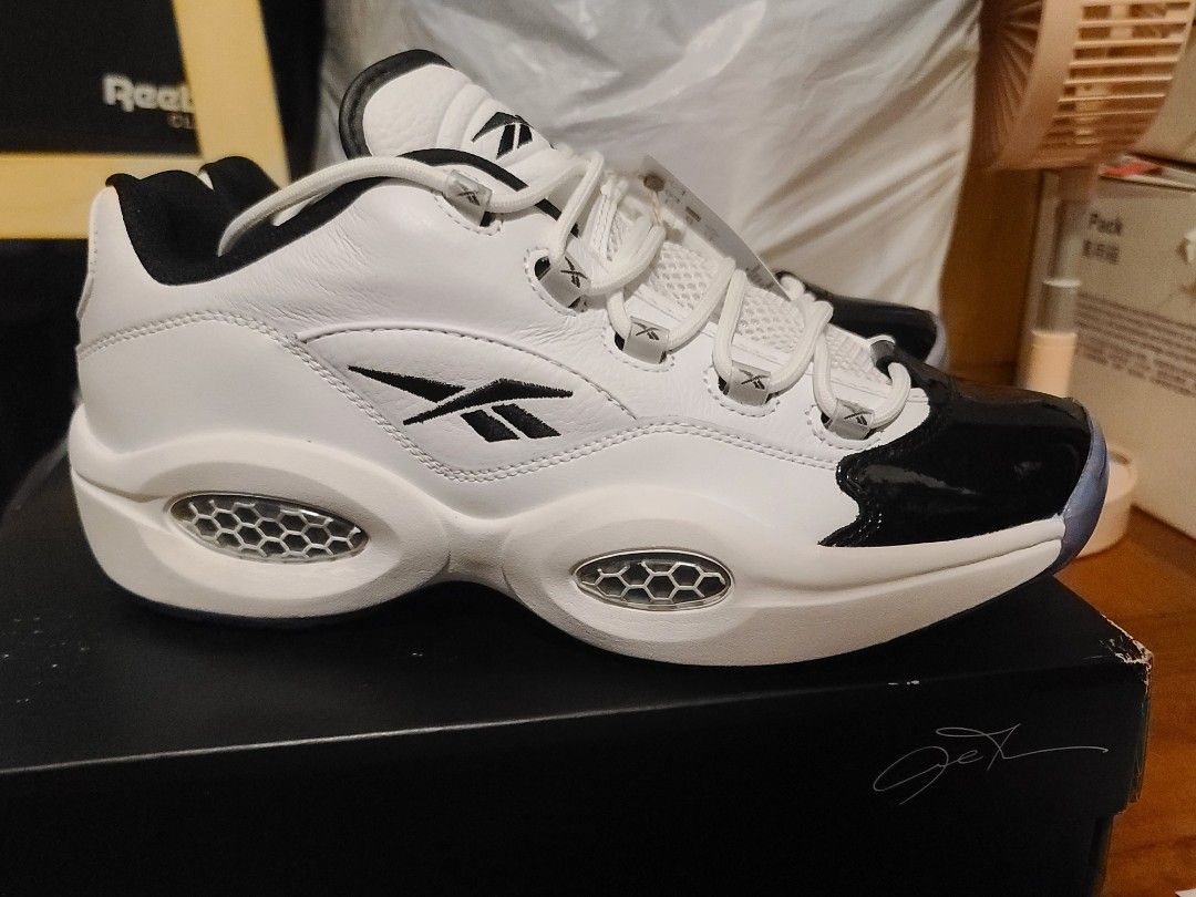 Reebok Question Low White Black patent Concord US 10.5 GW8863 answer pump fury iverson 76ers jordan Carousell