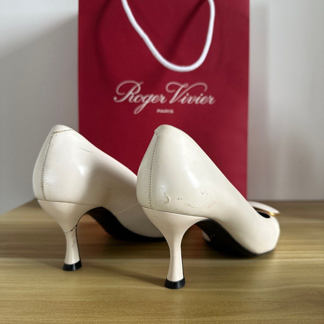 roger vivier white heels