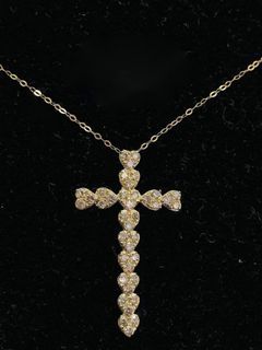 SALE!!! .500ct diamond cross heart necklace
