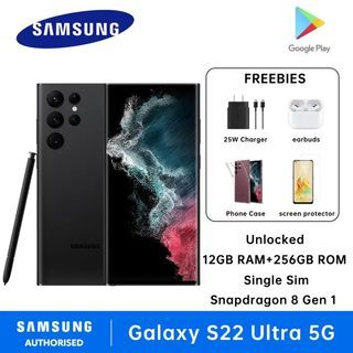 Samsung Galaxy S22 Ultra 5G Smartphone Single Sim 12GB RAM + 256GB ROM Factory Unlocked Snapdragon 8 Gen 1 Cellphone 5000 mAh