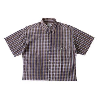 St Michael Checkered Cropped Button Down Polo Shirt