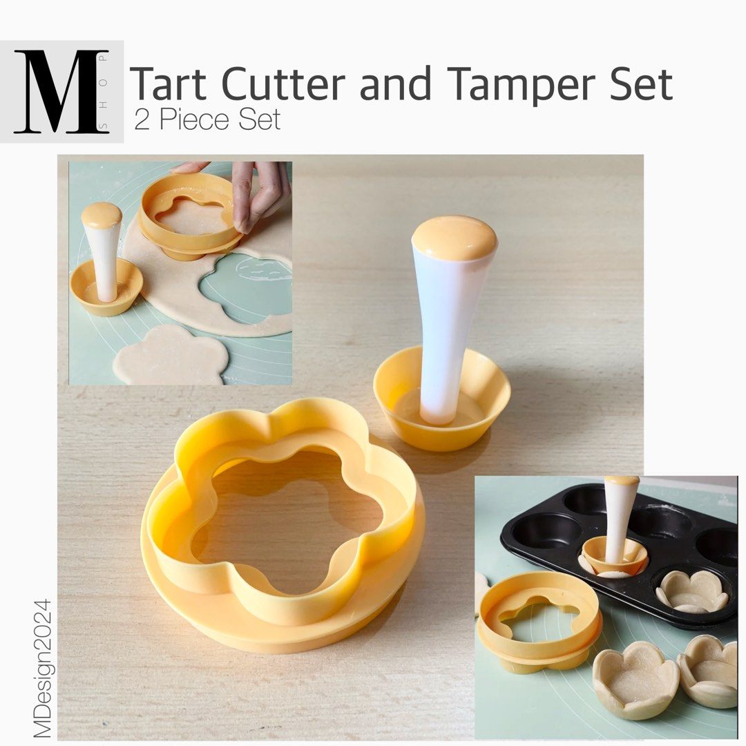Tart Cutter and Tamper Set (Category: Bakeware) located in Manila. Submitted by mshopmla (Listing ID 1310185910, Image 1). Description: Tart Cutter and Tamper Set 2pc Set Product Code: TCTS-2 Price: Php 149.00 each #cuttertamperset #MShopMla #MShop #themfmshop.