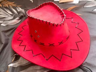 Unisex red cowboy costume hat