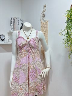 URBAN REVIVO Pink Printed Strappy  Dress