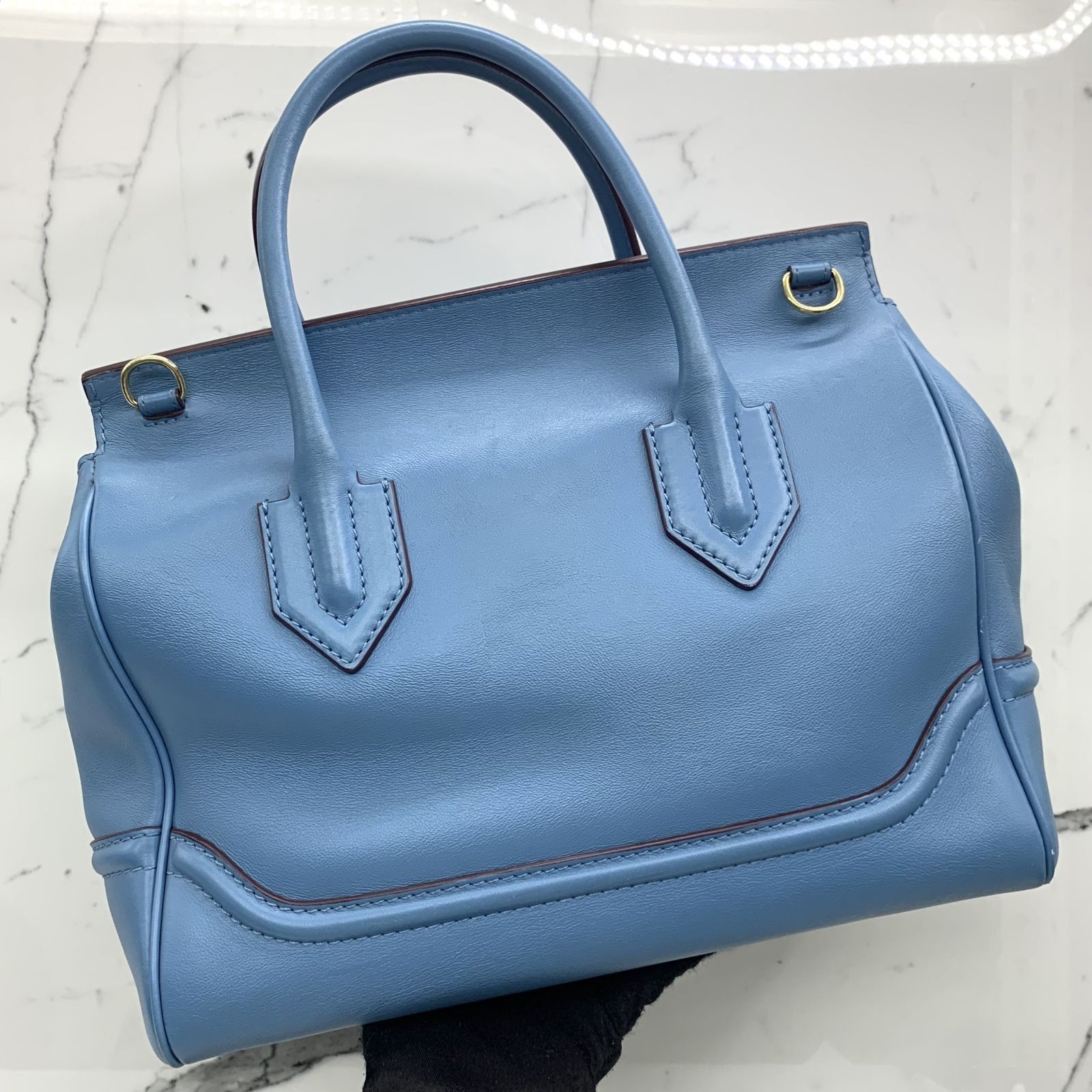 VERSACE BLUE MEDUSA 2WAY SHOULDER BAG 247027907 Luxury Bags Wallets on Carousell