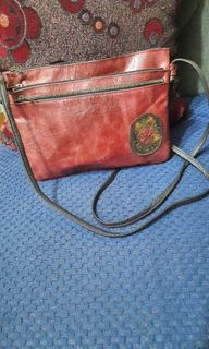 Vintage sling bag 9.5x7" soft leather from Japan