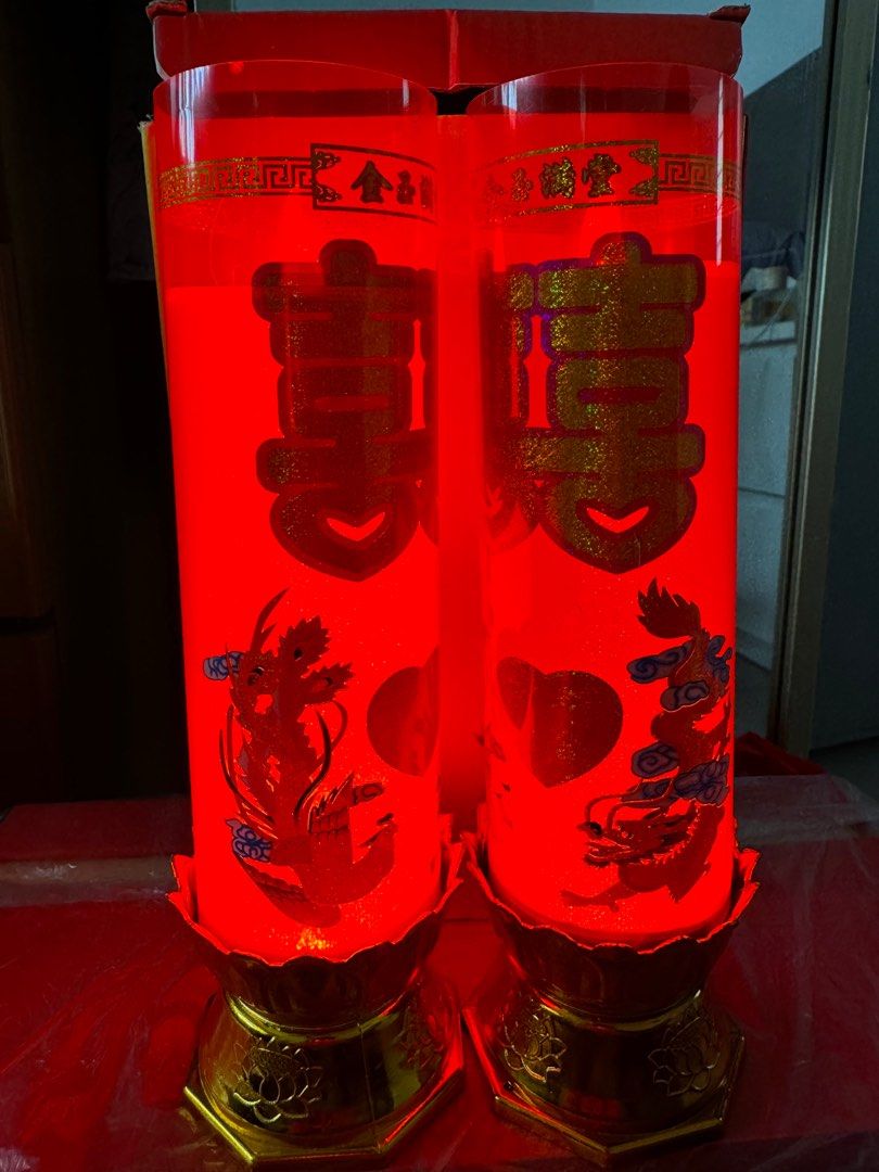Wedding Dragon and Phoenix Candle LED473222050481459202