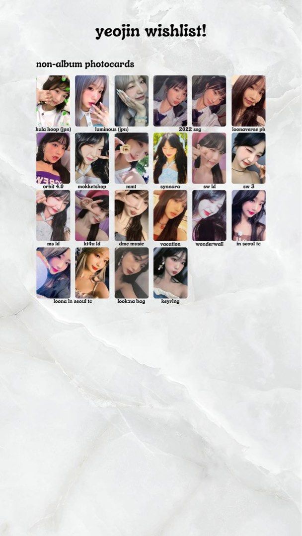 yeojin wishlist | looble loossemble / loona | photocard pc