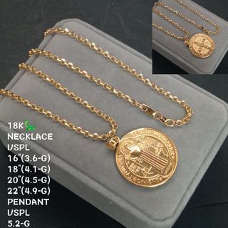 YG Padre Pio Pendant Rolo Chain Necklace