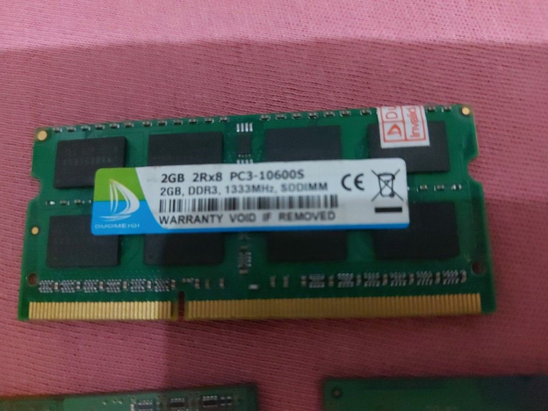 2gb DDR3 memory for laptop 200 pesos each (Category: Computer Parts) located in San Juan City. Submitted by appleusermarioz (Listing ID 1310381338, Image 3). Description: if U buy all for 600 pesos nalang po Memory For Laptop DDR3 2gb ram - PC3 10600 ( 3pcs available) - PC3 8500 ( 1 pcs ) all good working 200 pesos Each pag kukunin lahat 600 pesos nalang po meet Up Mrt cubao Or farmers plaza mall cubao or mrt annapolis memory 2gb for laptop ddr3 