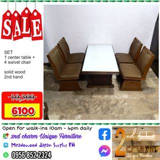 4 lounge swivel chair + 1 center table SET