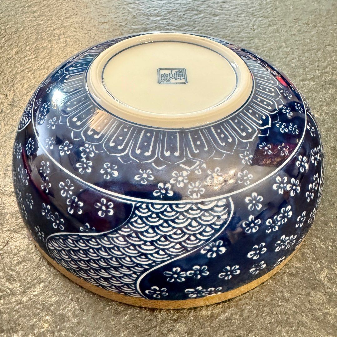 庫山窯 前畑陶器 染付金彩 金祥瑞 5客 深鉢 庫山窯 前畑陶器 染付金彩