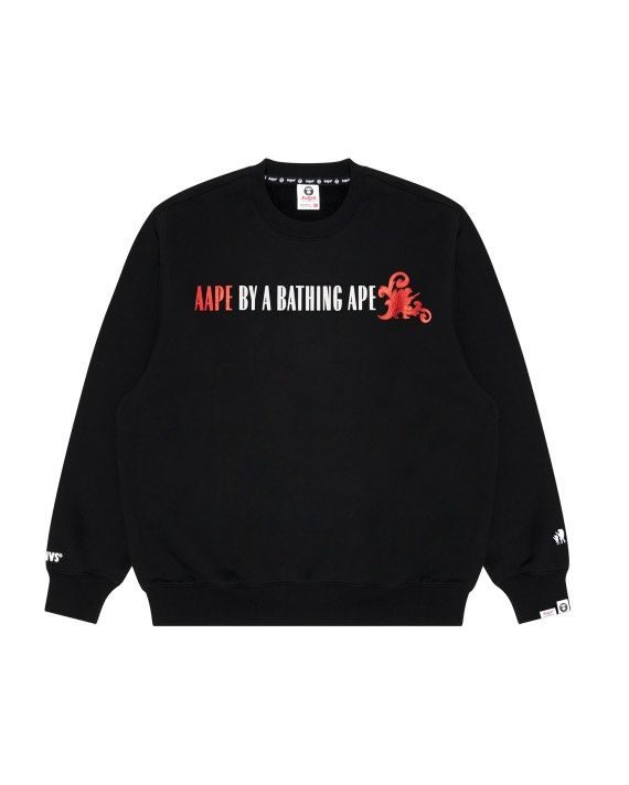 AAPE by Bape black red glitter weater