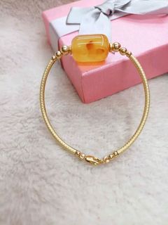 Amber bangle style bracelet