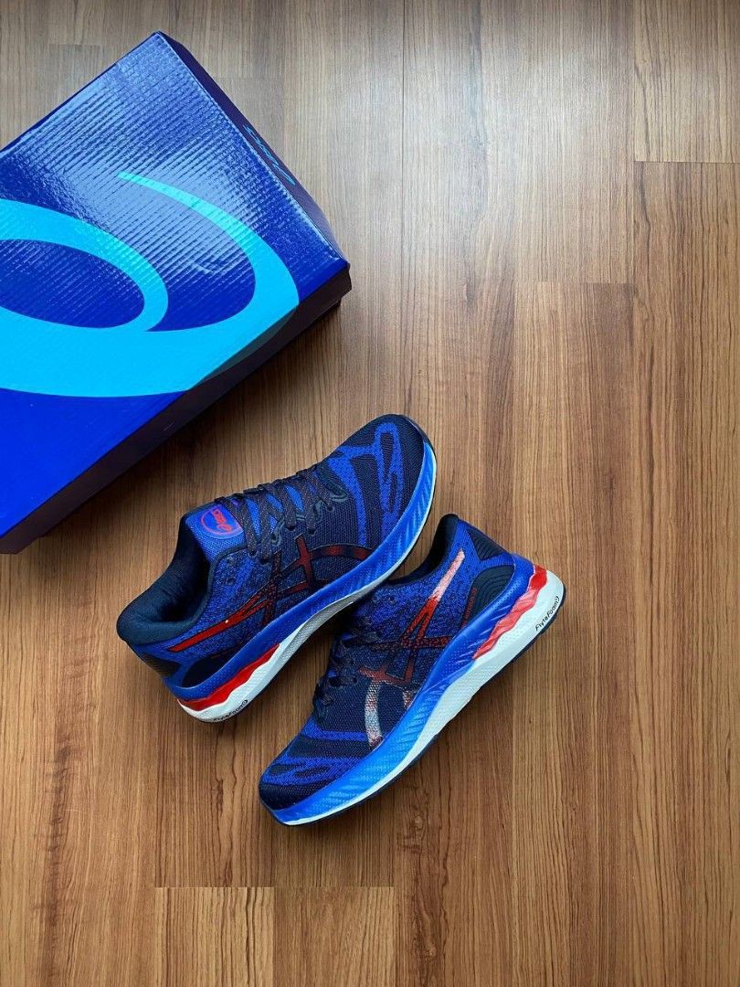 Asics gel nimbus navy blue red saiz 40 44 Men s Fashion Footwear Sneakers on Carousell