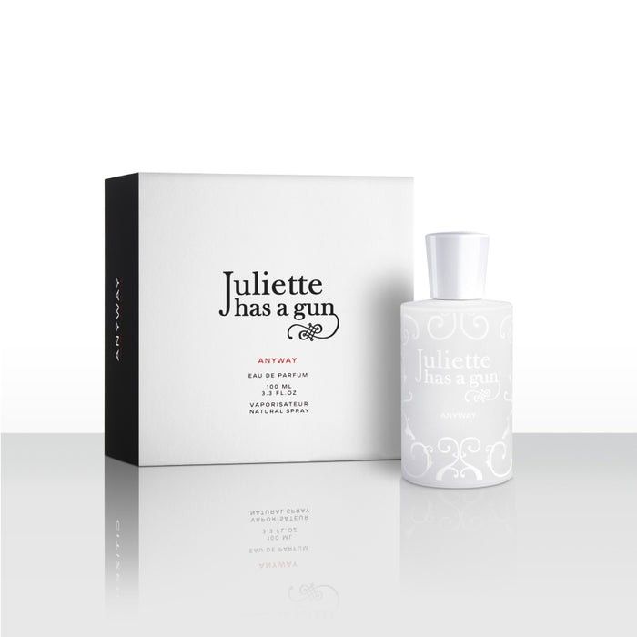 Authentic - Anyway by Juliette Has a G*n - Sealed 100ML (Category: Fragrance & Deodorants) located in Makati City. Submitted by houseofwhiffs (Listing ID 1310404096, Image 2). Description: Onhand ₱6,900.00 Anyway by Juliette Has A Gun is a Floral Woody Musk fragrance for women and men. Top notes are Lime and Neroli; middle note is Jasmine; base notes are Ambroxan, Musk, Woody Notes and Hedione. www.houseofwhiffs.com #HouseOfWhiffs.