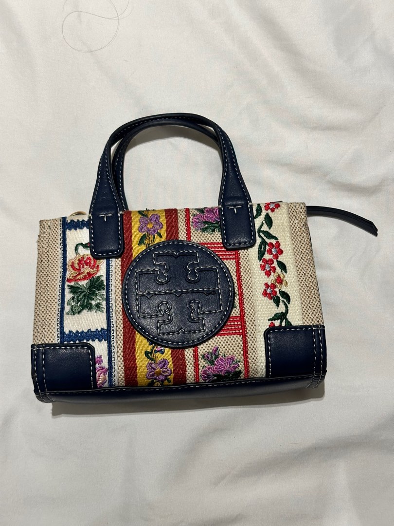 AUTHENTIC TORY BURCH ELLA WEBBING PATCHWORK MICRO TOTE Luxury Bags Wallets on Carousell