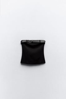 available: ZARA Strapless Top with Belt Black