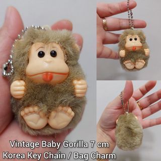 Baby Gorilla Vintage  7cm Korea Key Chain / Bag Charm
