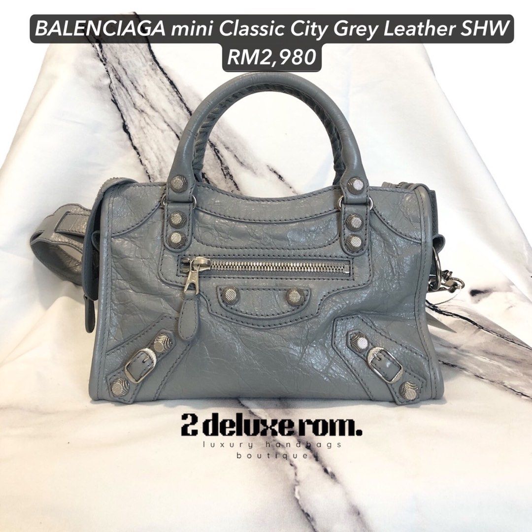 BALENCIAGA mini Classic City Grey Leather SHW FIXED PRICE Luxury Bags Wallets on Carousell