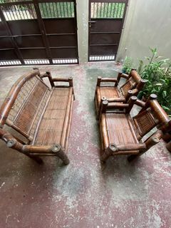 Bamboo Chairs and Bench Set