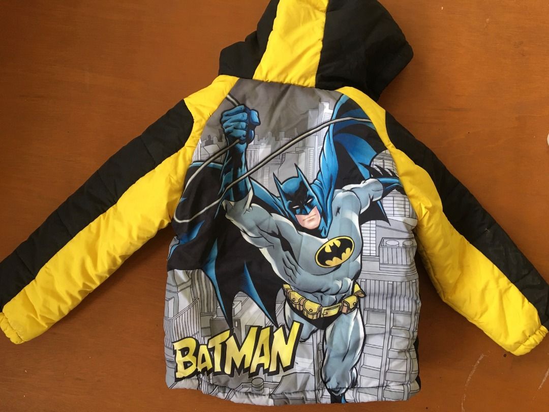 Batman Puffer Jacket with Detachable Hoodie (Category: Babies & Kids Fashion) located in San Juan City. Submitted by dquad.dquad (Listing ID 1310293770, Image 1). Description: Batman Puffer Jacket with Detachable Hoodie Original Good for 5-7 years old. Used once. Please see images for measurements. Php 1400.00 Location: Scout Area. Bgy Roxas Quezon City.