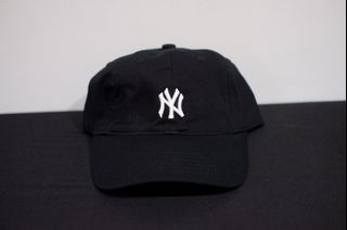 Black NY small logo dad hat/cap by MLB Korea