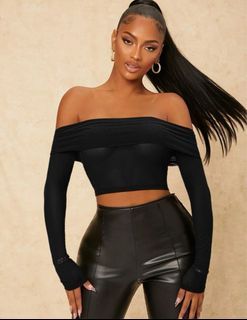 Black shein off shoulder sexy top (small)