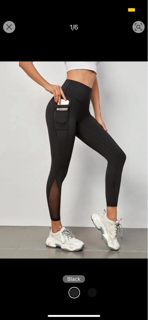 BNIP Black Leggings with phone pocket Sports Workout Exercise Gym Yoga