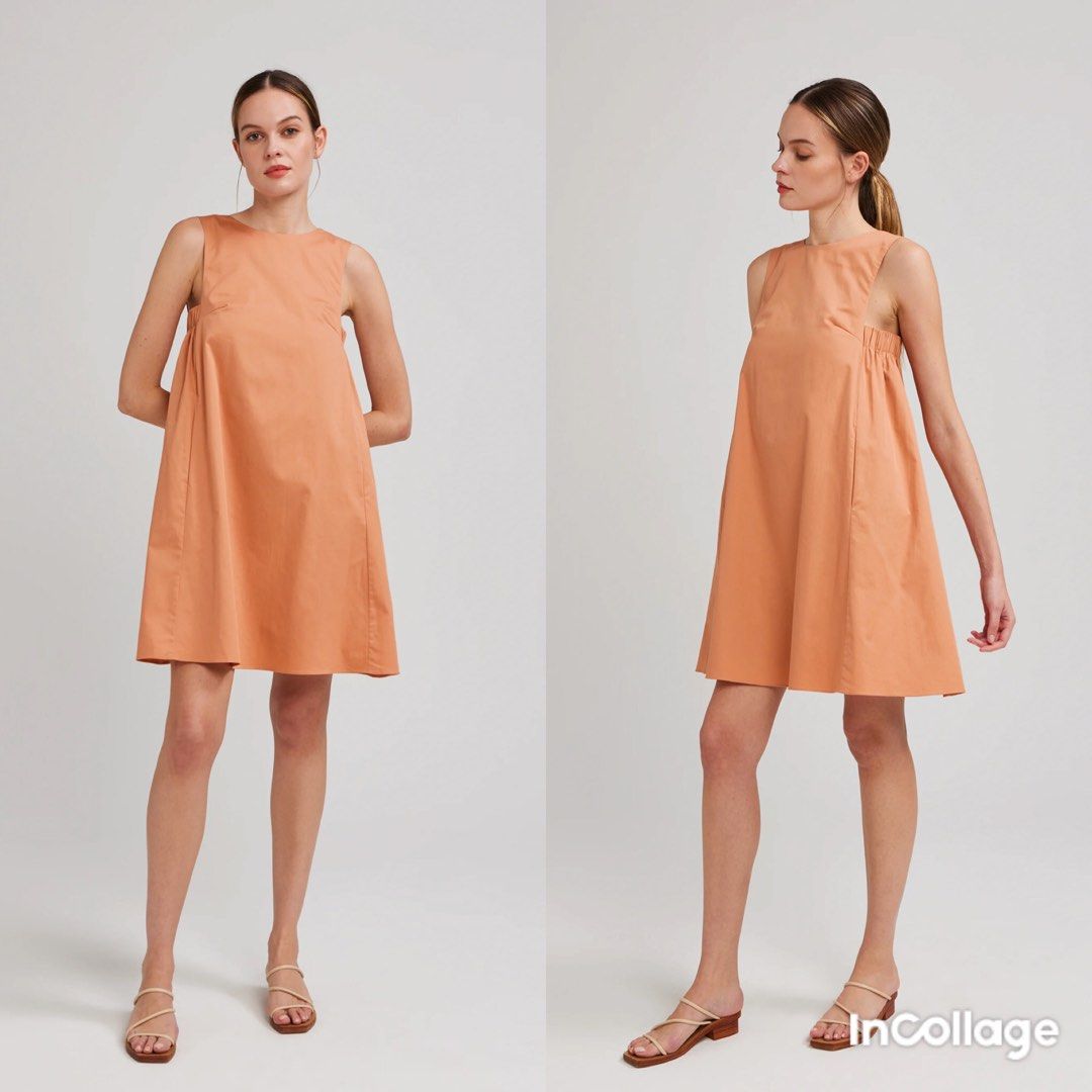 Burnt orange shift dress cheap