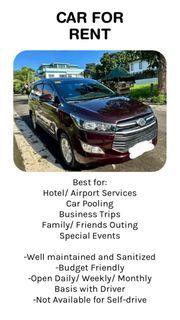 Car For Rent -Innova with Driver ₱1,500